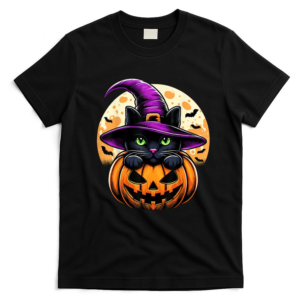 Pet Mom Halloween Shirt - Cat Halloween Pumpkin Black Cat T-Shirt