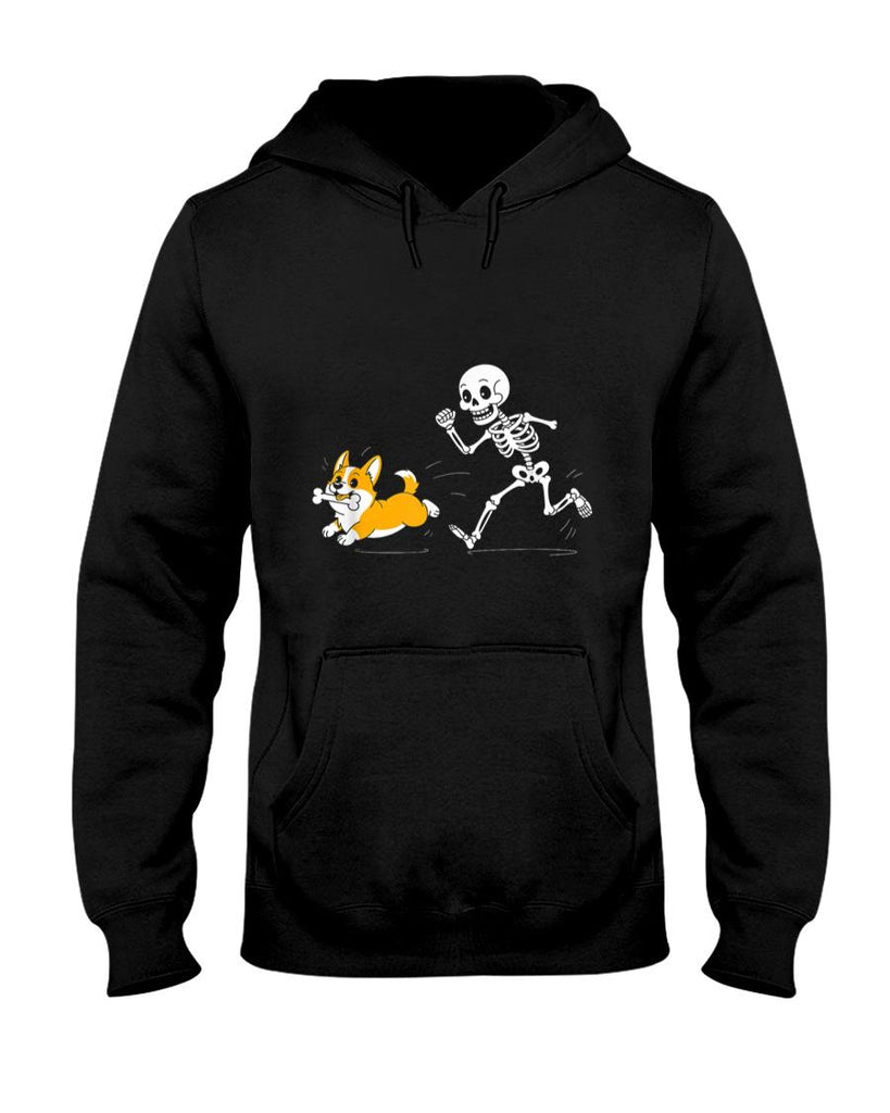 Pet Mom Halloween Shirt - Funny Skeleton Chasing Corgi Halloween Dog Mom Pet Lover T-Shirt_7