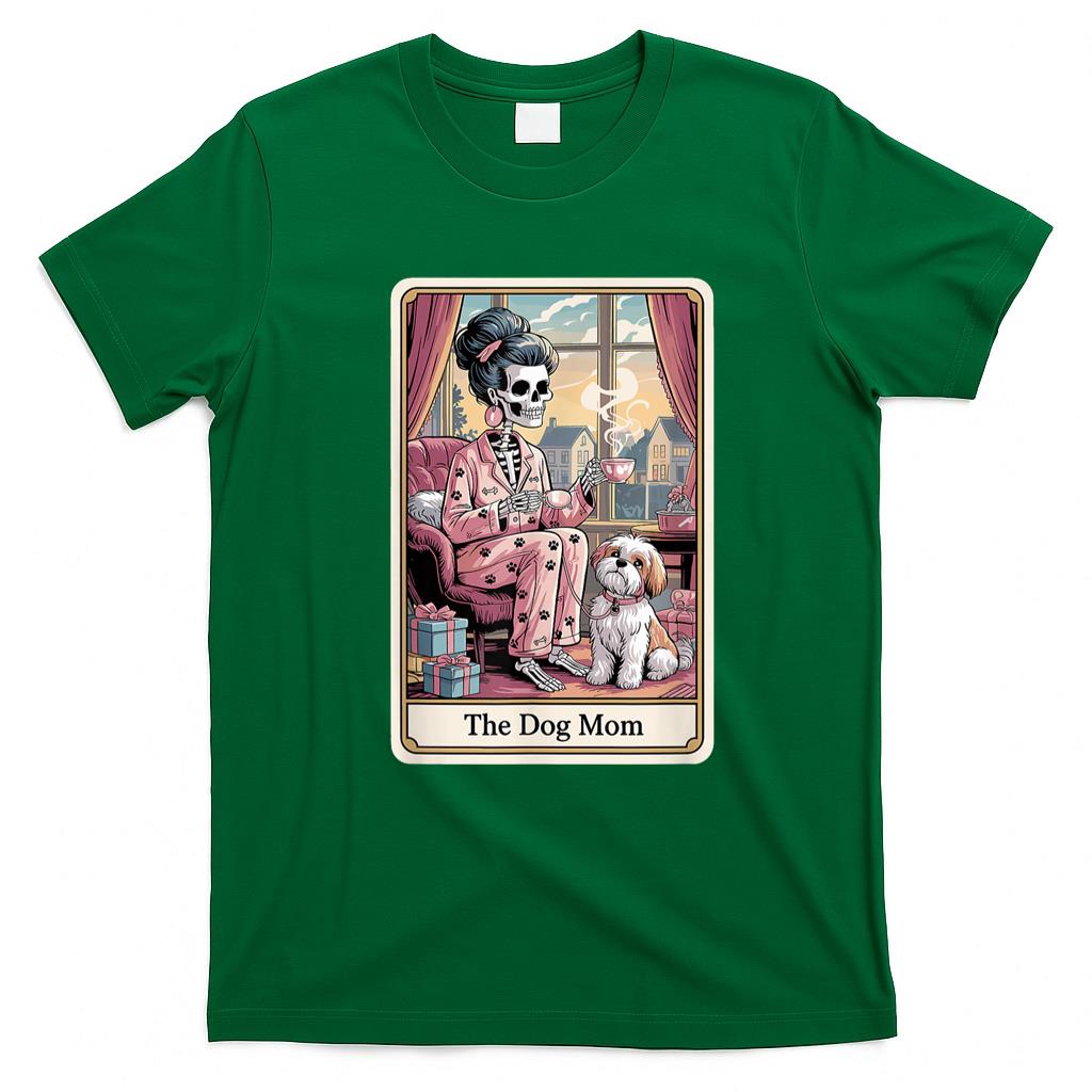 Pet Mom Halloween Shirt - The Dog Mom Skeleton Tarot Card Funny Pet Lover Men Women Kids T-Shirt