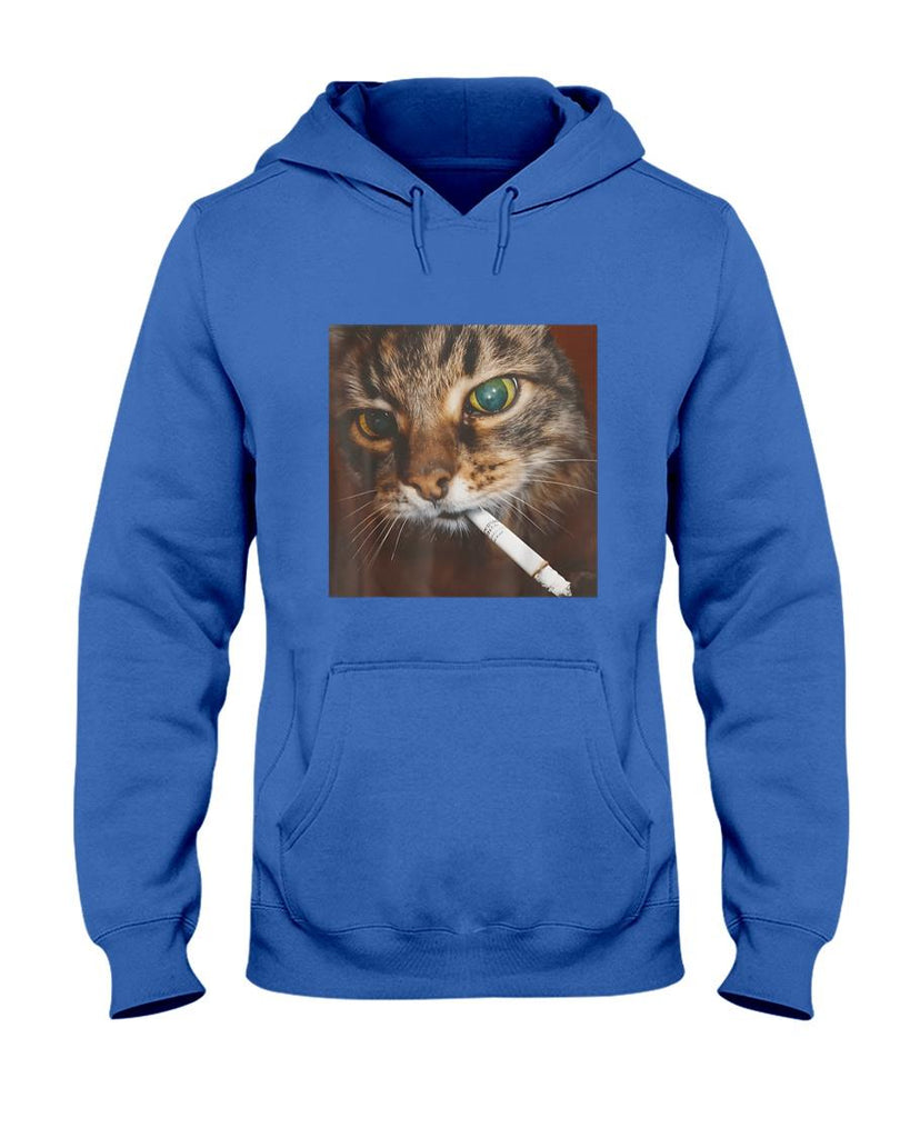 Funny Tees - Funny Smoking Cat, Cigarette Kitty Gen Z Meme, Cat Lover T-Shirt