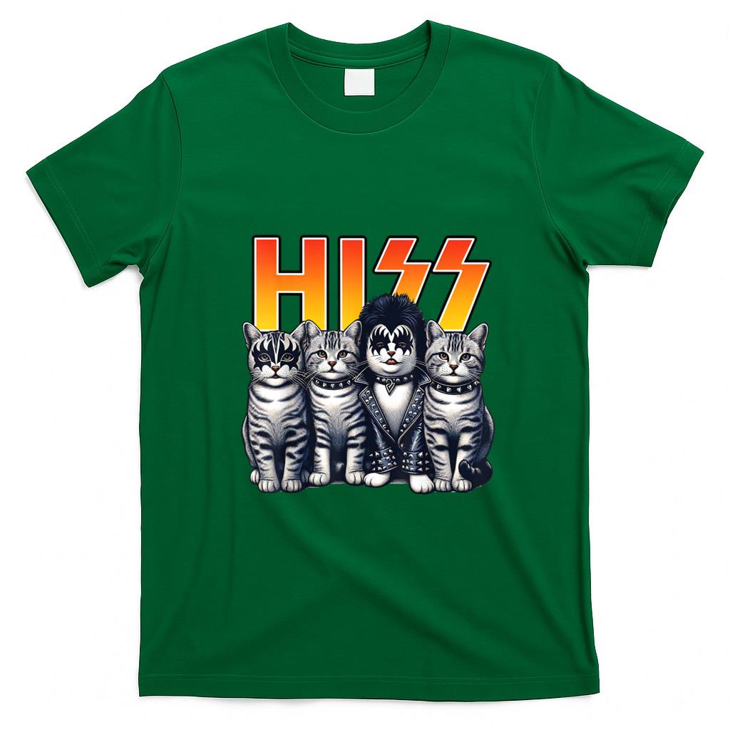 Funny Tees - Cute Hiss Cats Rock Kittens Kitty Rocking Music Cat Lovers T-Shirt