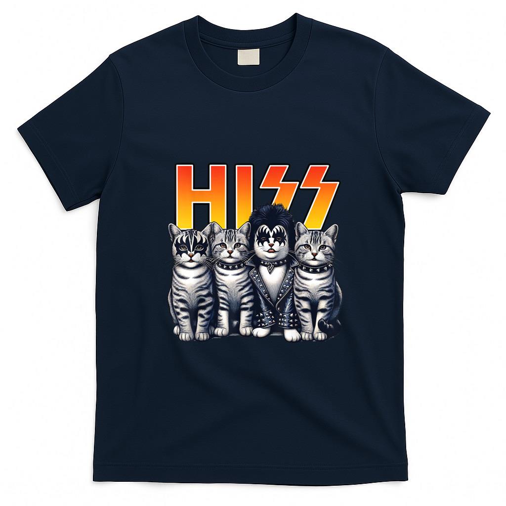 Funny Tees - Cute Hiss Cats Rock Kittens Kitty Rocking Music Cat Lovers T-Shirt