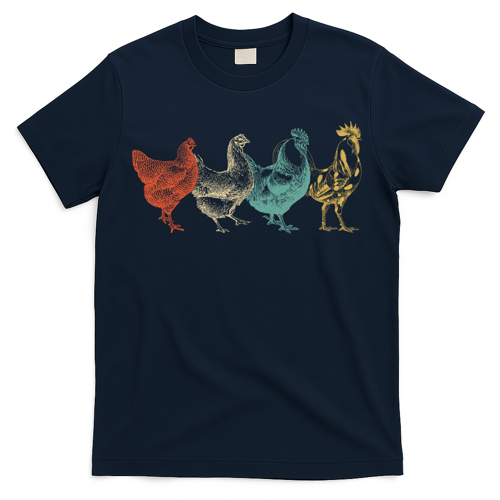 Chicken Retro Vintage Poultry Farmer Women Men Farm Lover Gift T-Shirt
