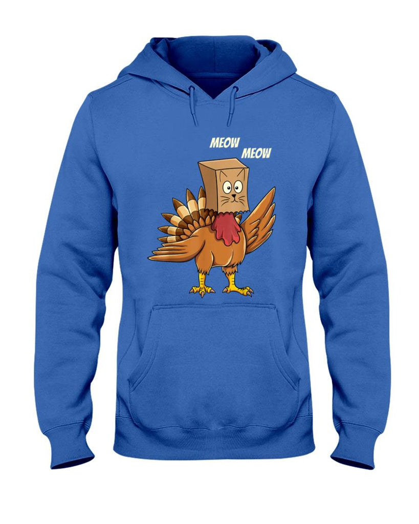 Thanksgiving Turkey Cat Meow Funny Men Women Thanksgiving T-Shirt
