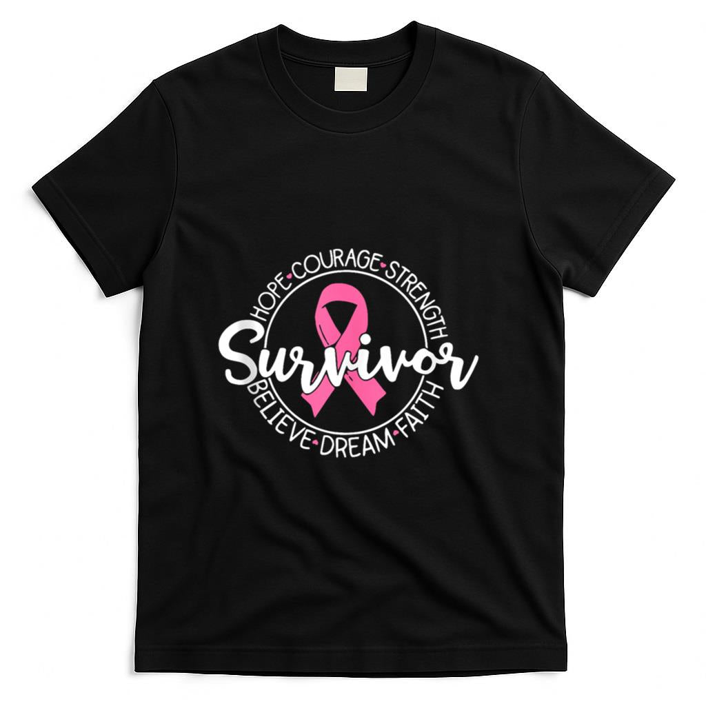 Pink Ribbon Survivor Believe Faith Breast Cancer Awareness Tank Top
