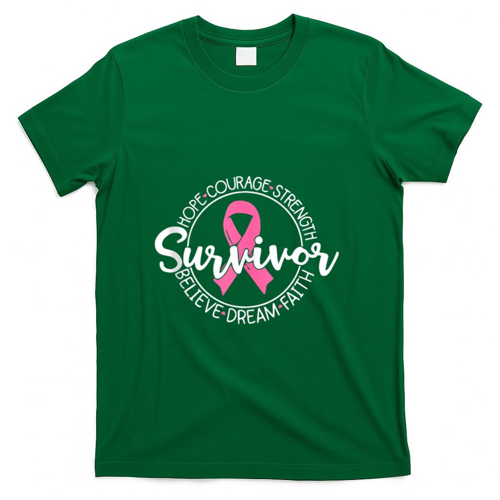 Pink Ribbon Survivor Believe Faith Breast Cancer Awareness Tank Top