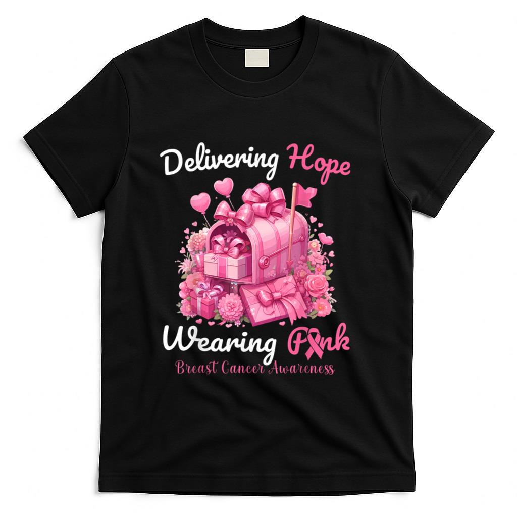 Postal Worker Breast Cancer Awareness October We Wear Pink T-Shirt_1