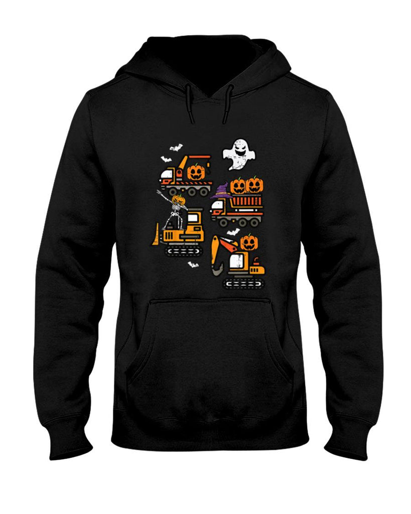 Halloween Shirt - Kids Spooky Construction Trucks Halloween Costume Toddler Boys T-Shirt