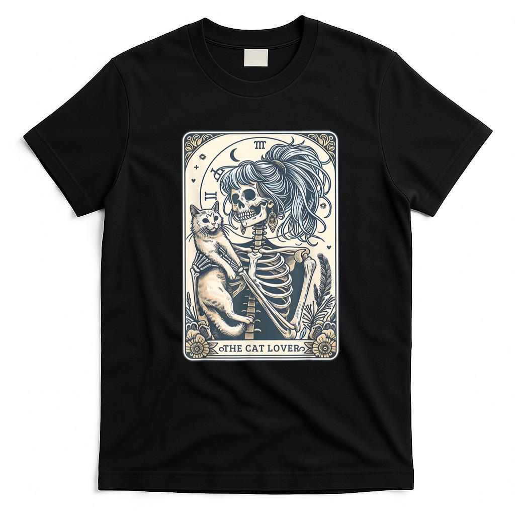 Pet Mom Halloween Shirt - The Lovers Cat Humor Tarot Card Halloween Black Cats Lover T-Shirt_1