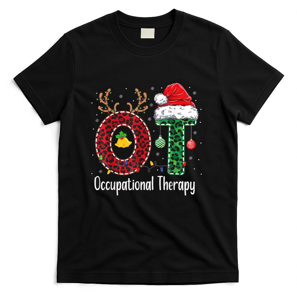 Occupational Therapy Christmas santa hat OT Therapist T-Shirt