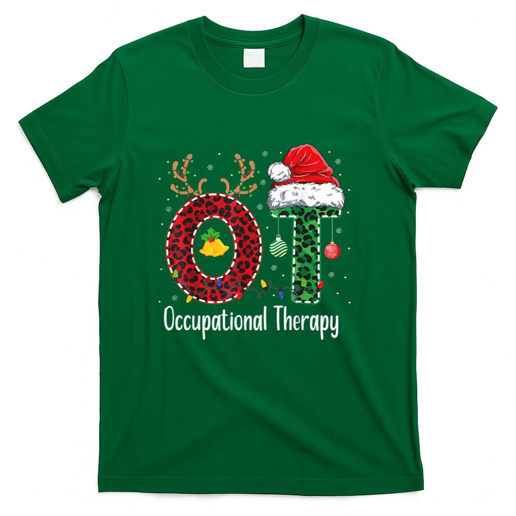 Occupational Therapy Christmas santa hat OT Therapist T-Shirt