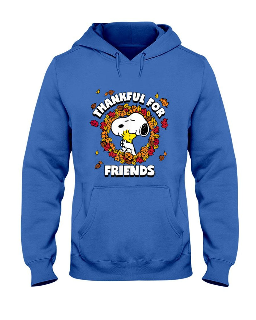 Peanuts - Snoopy Woodstock Thankful For Friends Leaf Circle T-Shirt