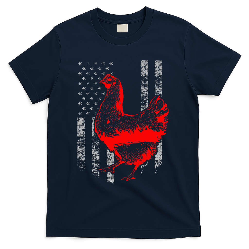 Chicken Farmer Cool Chicken Flag T-Shirt