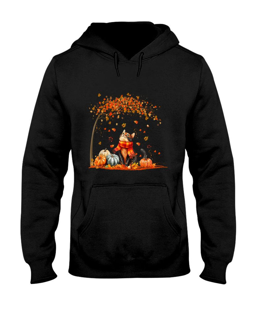 Cute Cat Leaf Fall Autumn Shirt for Cat Lovers T-Shirt