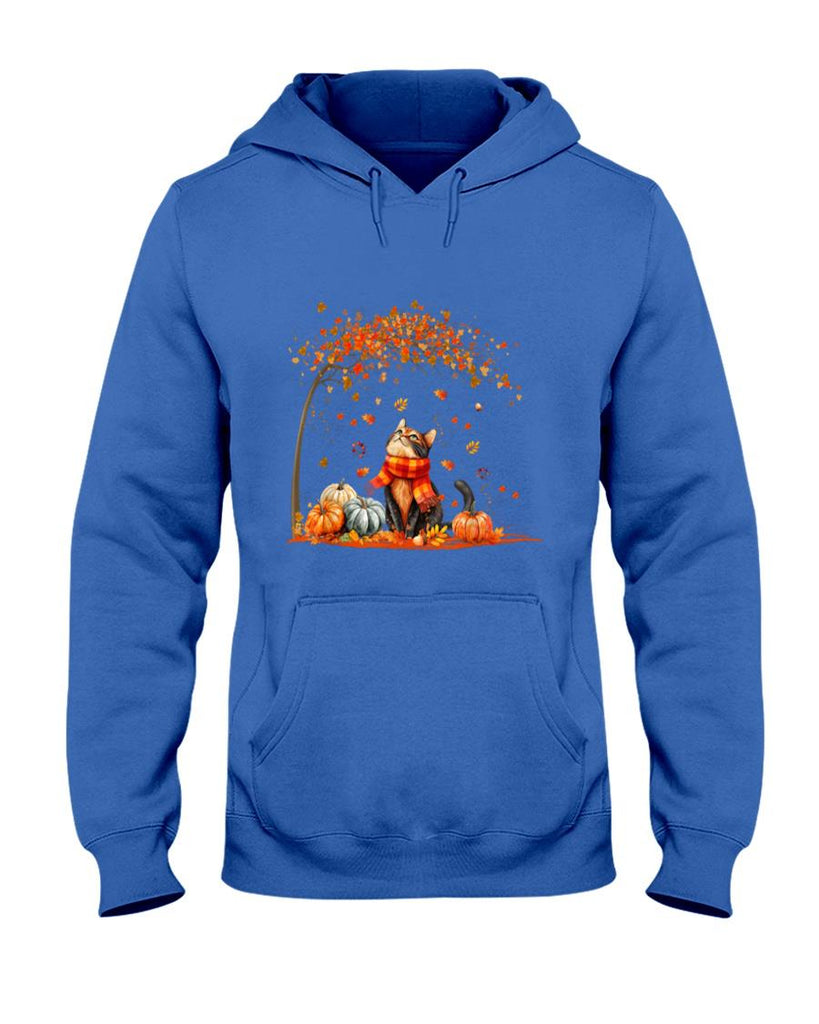 Cute Cat Leaf Fall Autumn Shirt for Cat Lovers T-Shirt