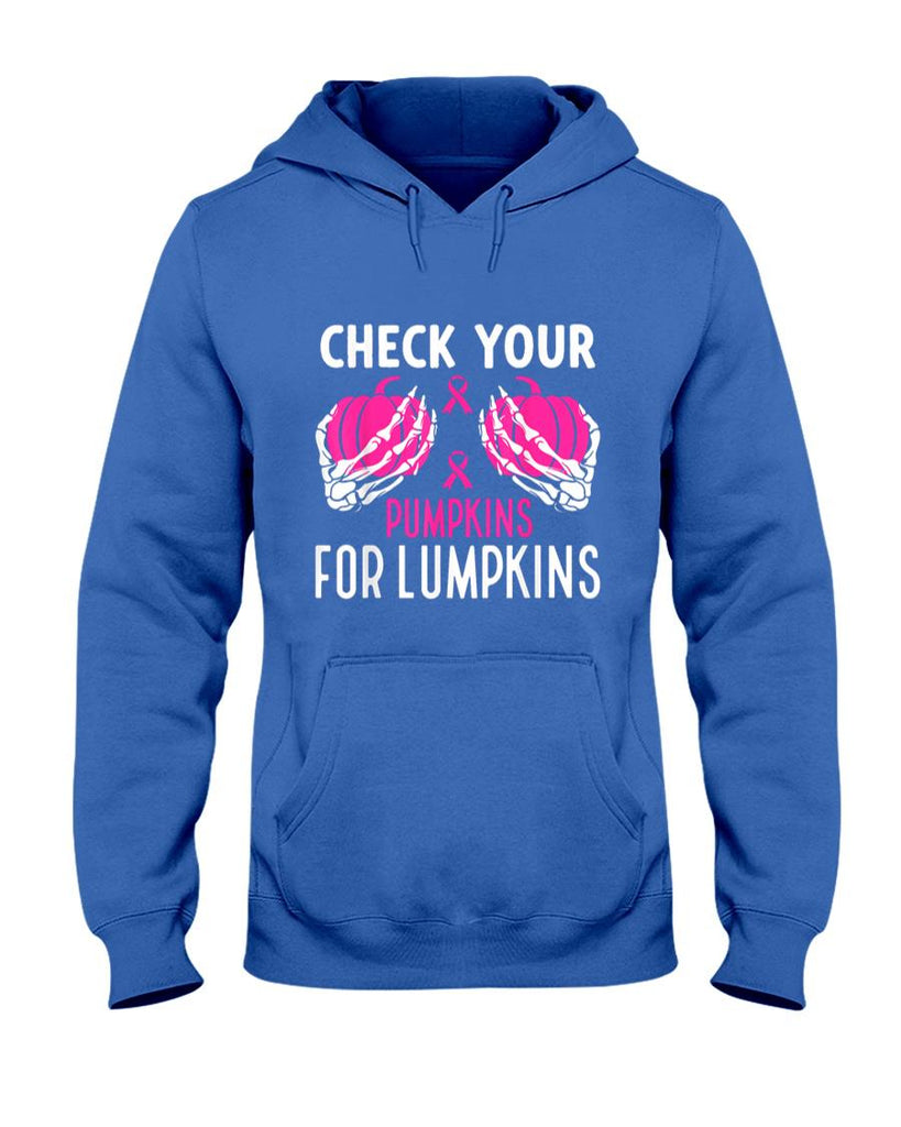 Check Your Pumpkins Funny Breast Cancer Awareness Halloween T-Shirt