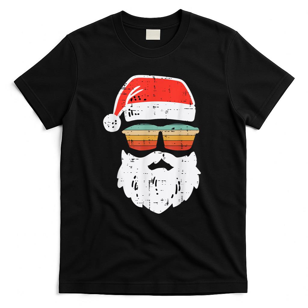 Santa Face Retro Sunglasses Christmas Xmas Men Women Kids T-Shirt