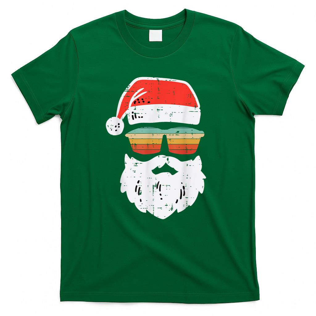 Santa Face Retro Sunglasses Christmas Xmas Men Women Kids T-Shirt
