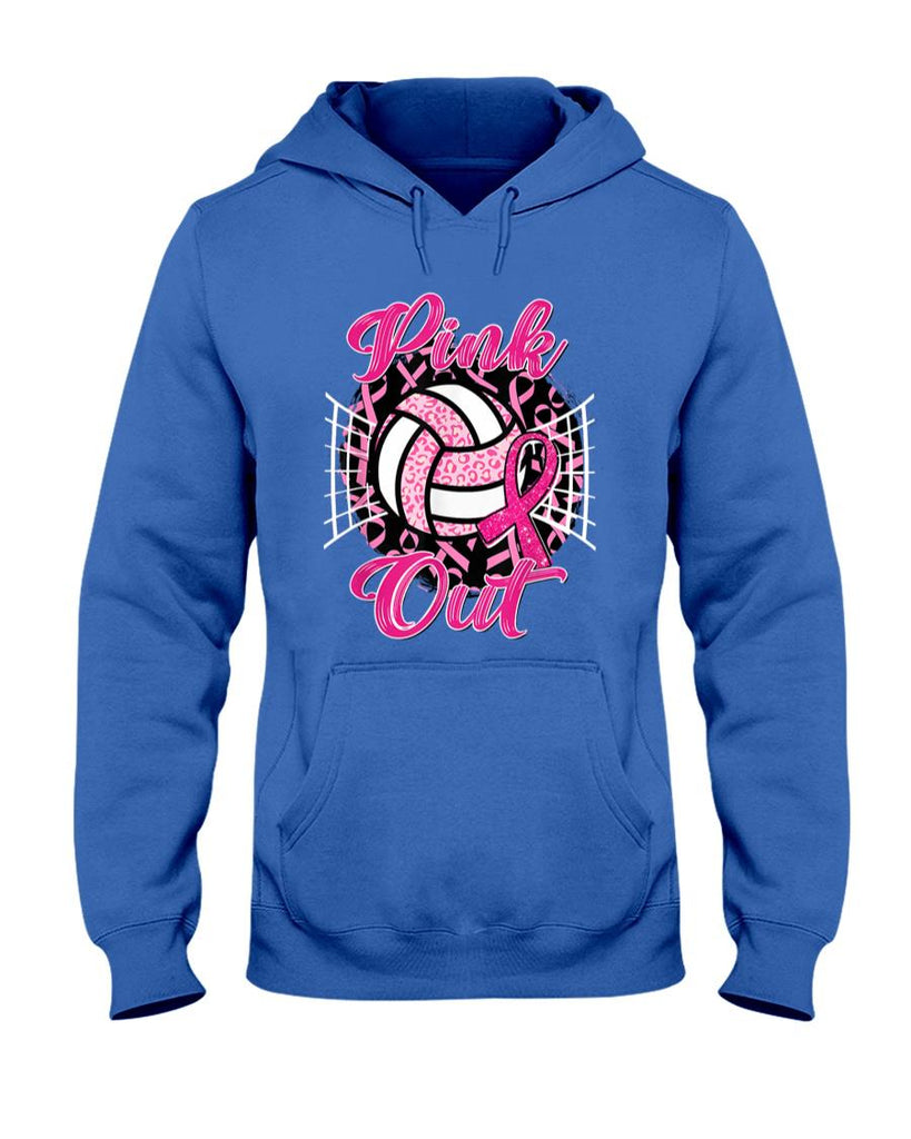 Pink Out Volleyball Breast Cancer Awareness Support Ribbon T-Shirt