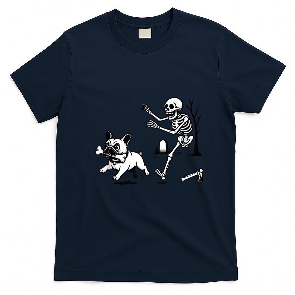 Pet Mom Halloween Shirt - Skeleton Chasing French Bulldog Halloween Dog Mom Pet Lover Tank Top