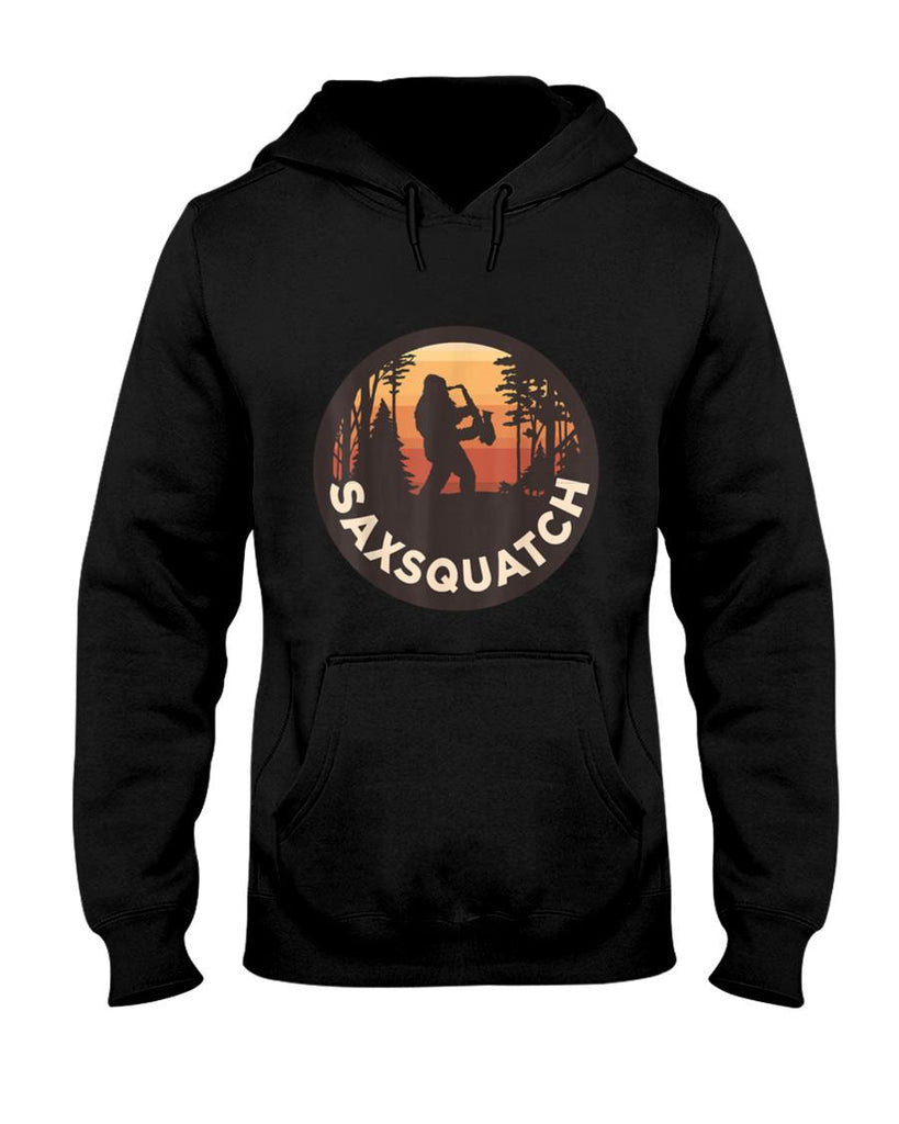 Retro Vintage Sax-Squatch Yeti Bigfoot Playing Saxophone T-Shirt