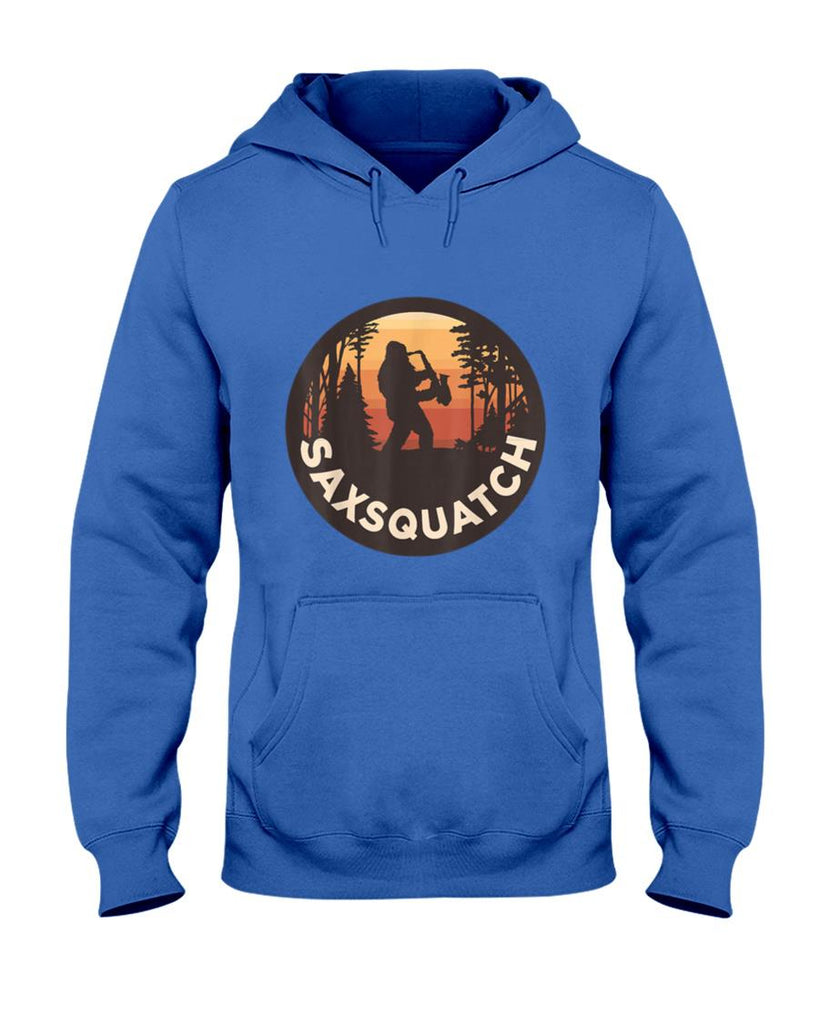 Retro Vintage Sax-Squatch Yeti Bigfoot Playing Saxophone T-Shirt