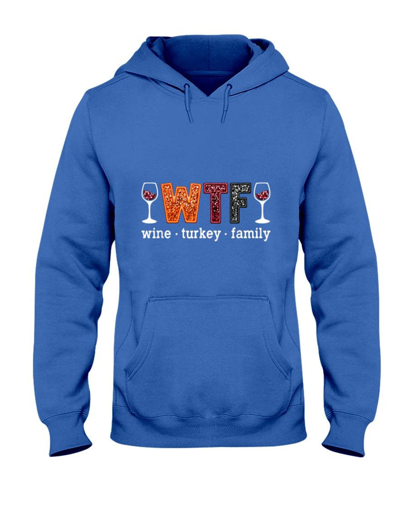WTF Wine Turkey Family Funny Thanksgiving Men Women T-Shirt