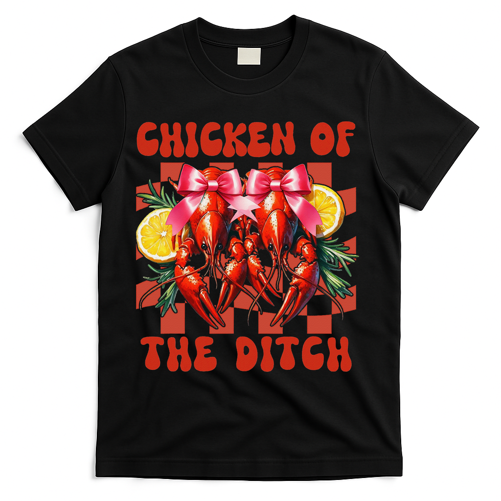 Crawfish Boil Coquette Bow Cajun Seafood Chicken Of Ditch T-Shirt