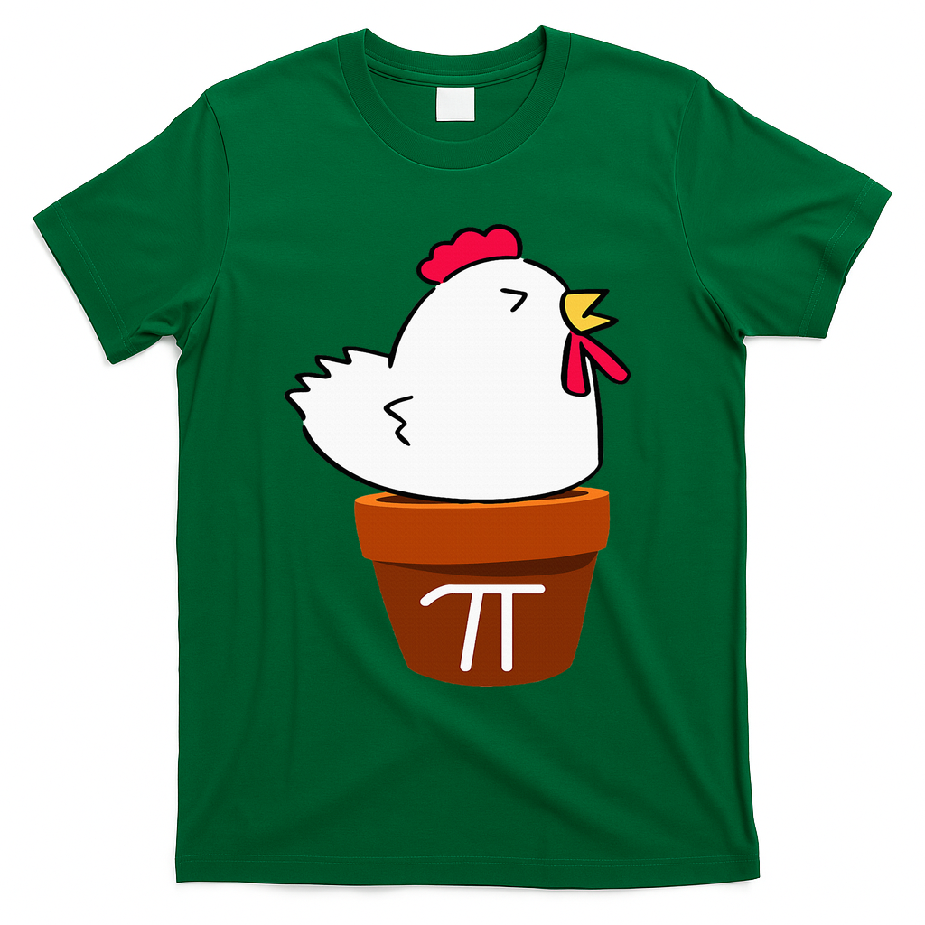 Cute Chicken Pot Pie Funny Math Pun Pi Symbol T-Shirt
