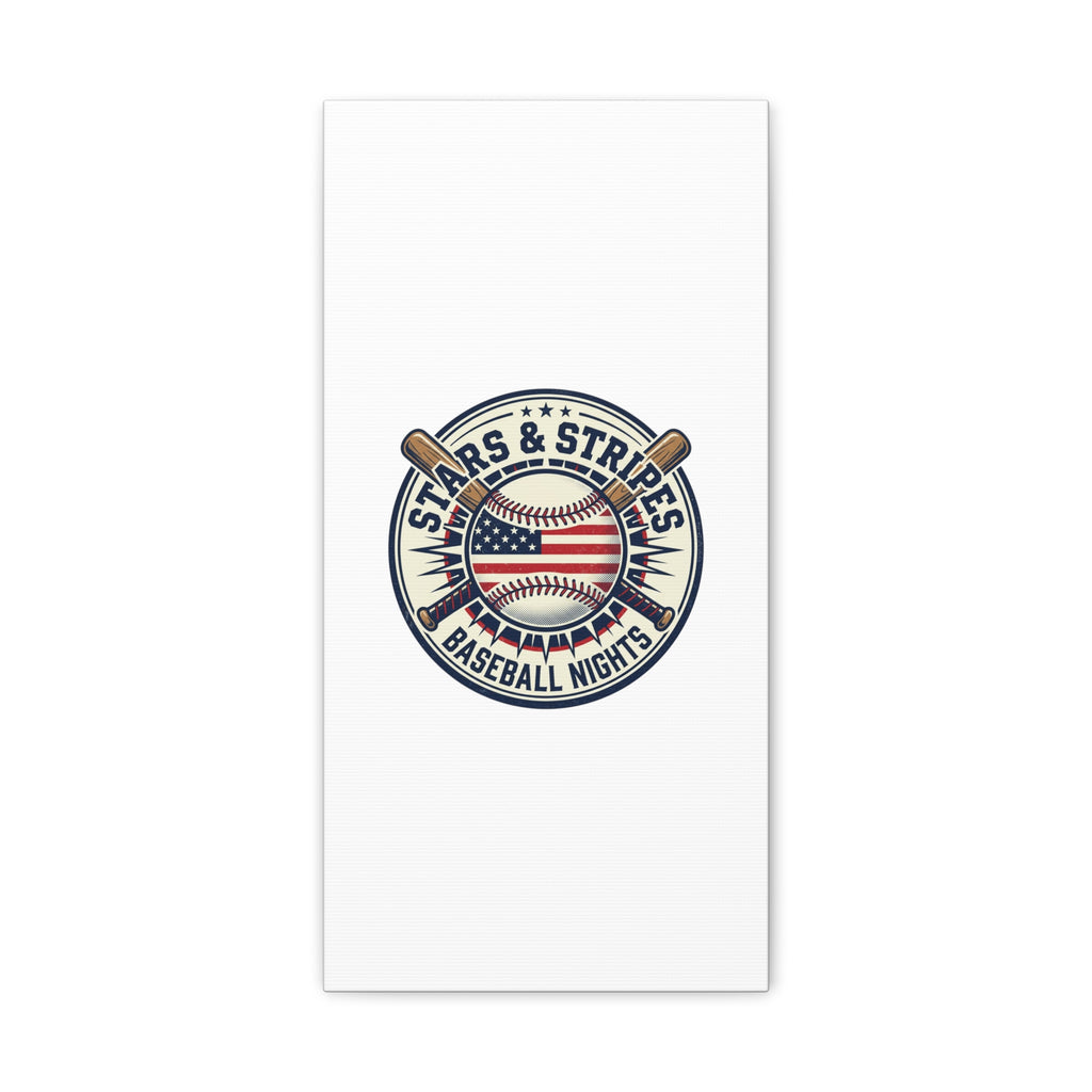 Stars & Stripes Baseball Nights Canvas | Patriotic Baseball Wall Art