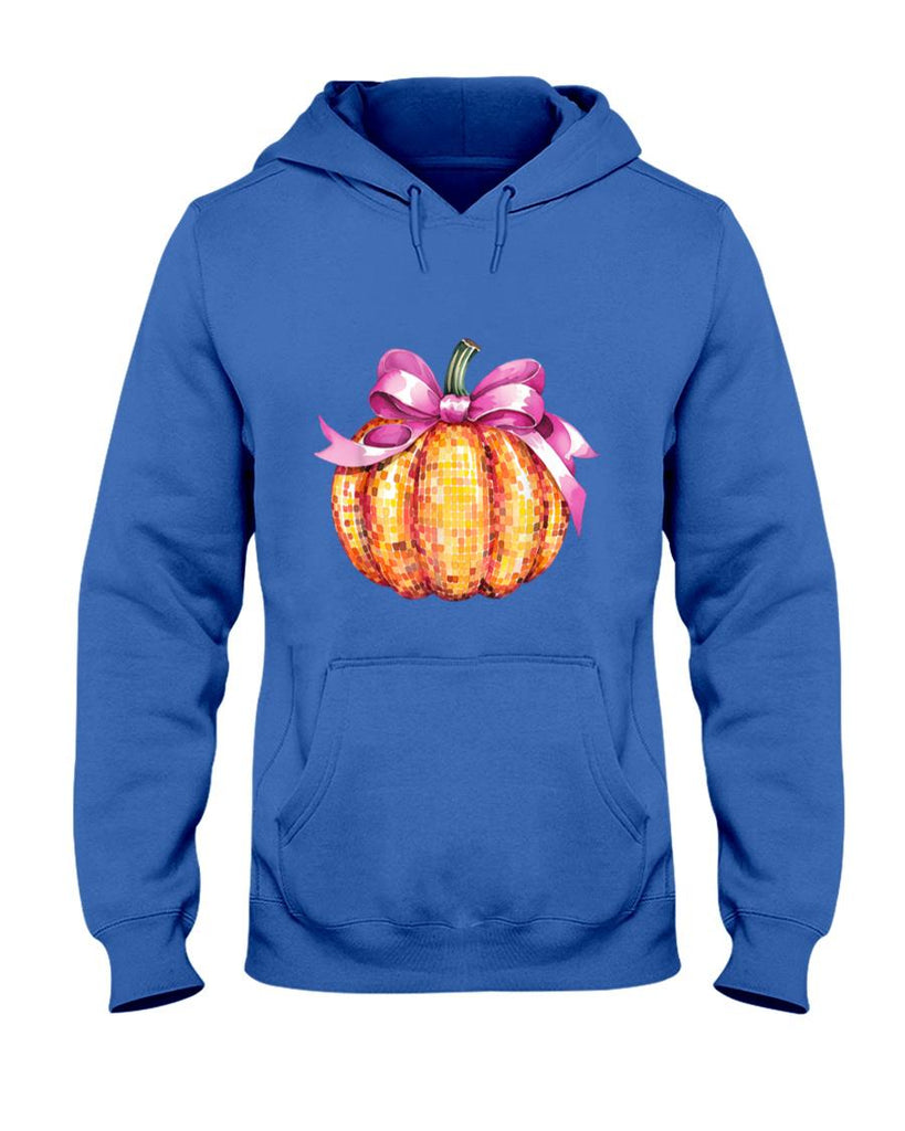 Retro Coquette Pumpkin Pink Bow Fall Thanksgiving Women Girl T-Shirt