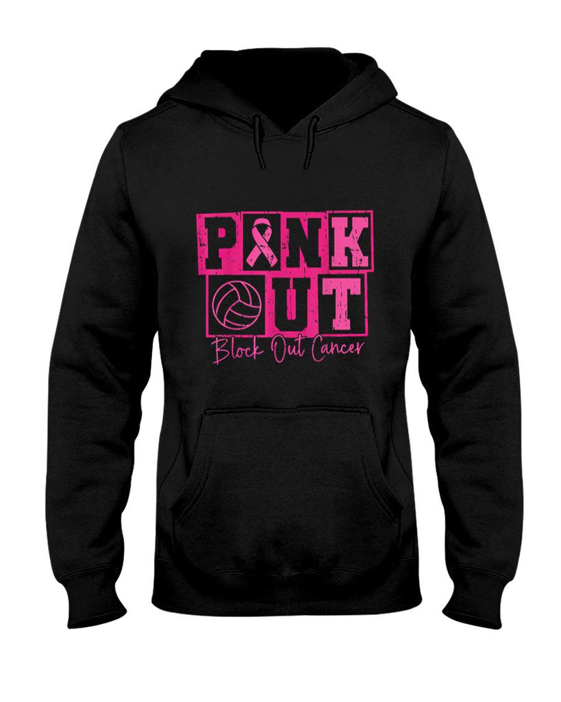 Volleyball Breast Cancer Awareness Block Out Cancer T-Shirt