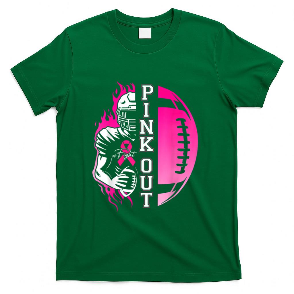Football Pink Out Team Breast Cancer Awareness Month Womens T-Shirt