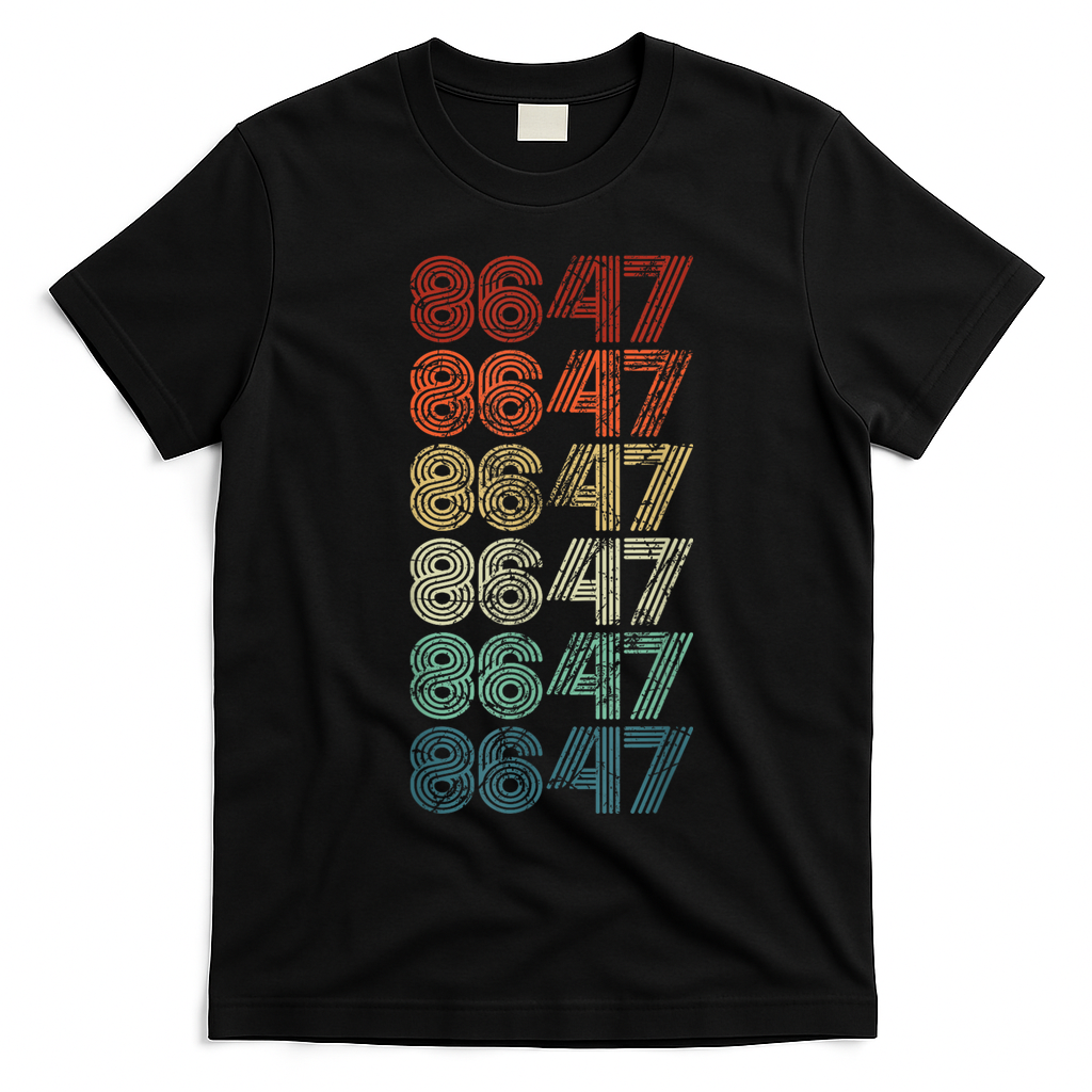 8647 Anti Trump 86 47 Retro Vintage Style Antitrump Vance T-Shirt - Black