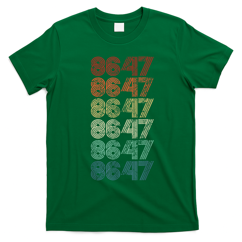 8647 Anti Trump 86 47 Retro Vintage Style Antitrump Vance T-Shirt - Irish Green