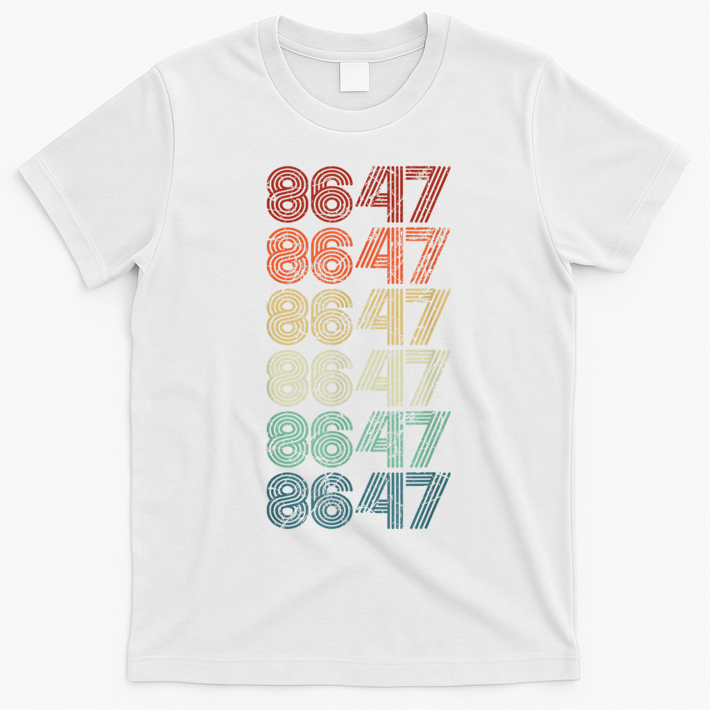 8647 Anti Trump 86 47 Retro Vintage Style Antitrump Vance T-Shirt - White