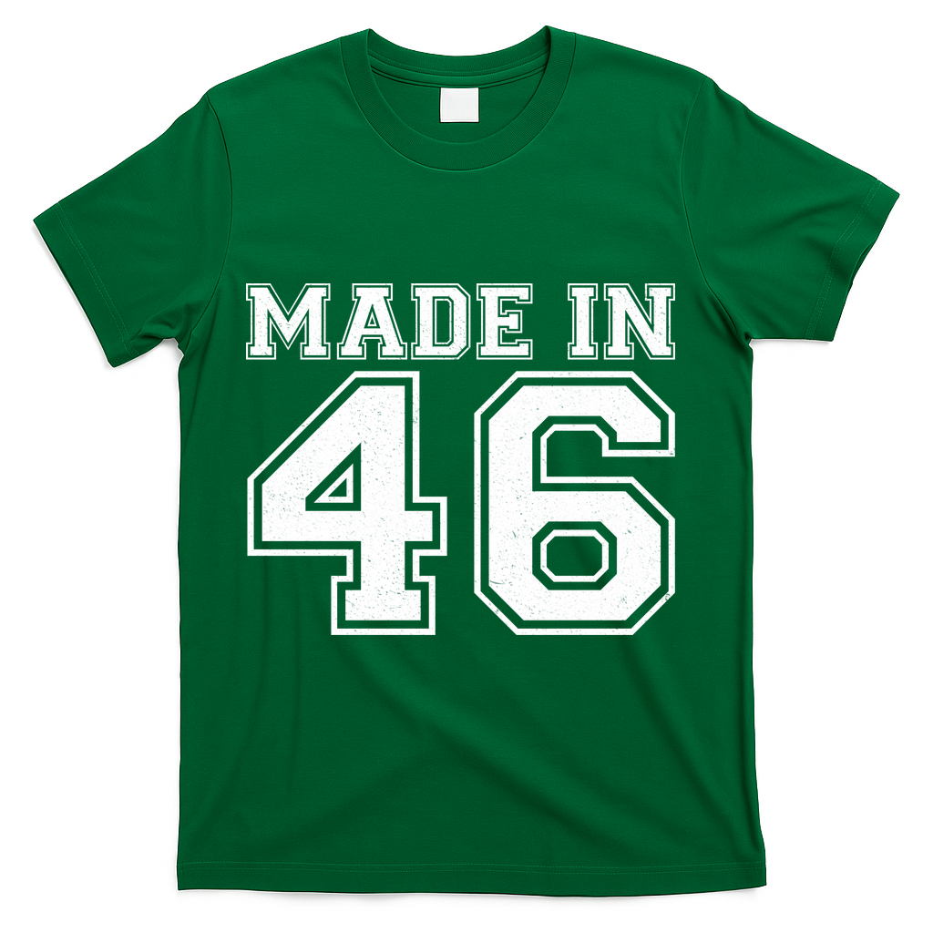 80 Birthday Made In 1946 Sports Jersey T-Shirt - Green
