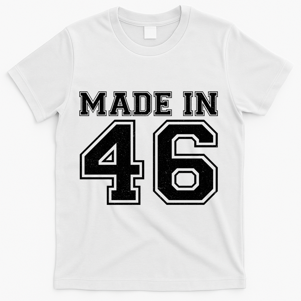 80 Birthday Made In 1946 Sports Jersey T-Shirt - White