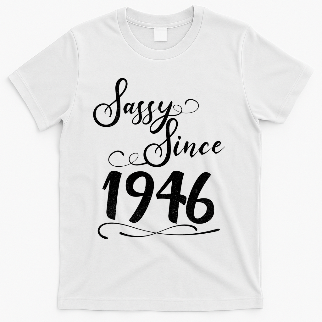 80th Birthday Sassy Since 1946 T-Shirt - White
