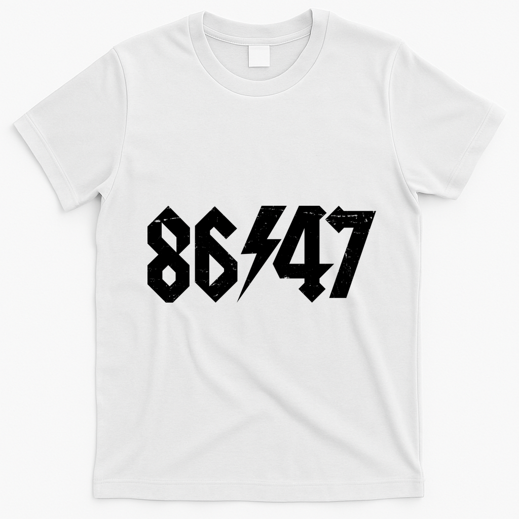8647 Retro Vintage 80s Style Rock Anti Trump T-Shirt - White
