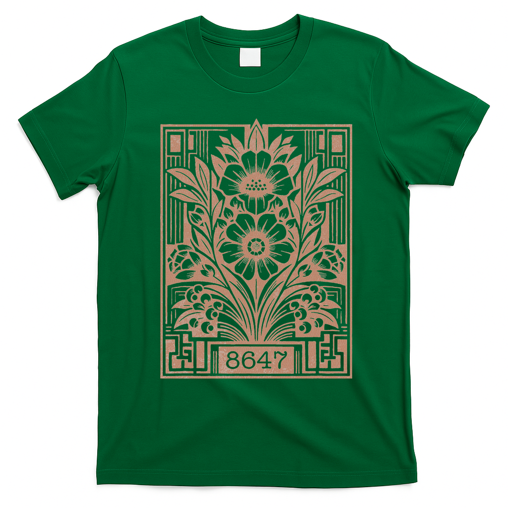 8647 Subtle Anti Trump Anti Maga 86 47 Floral T-Shirt - Irish Green