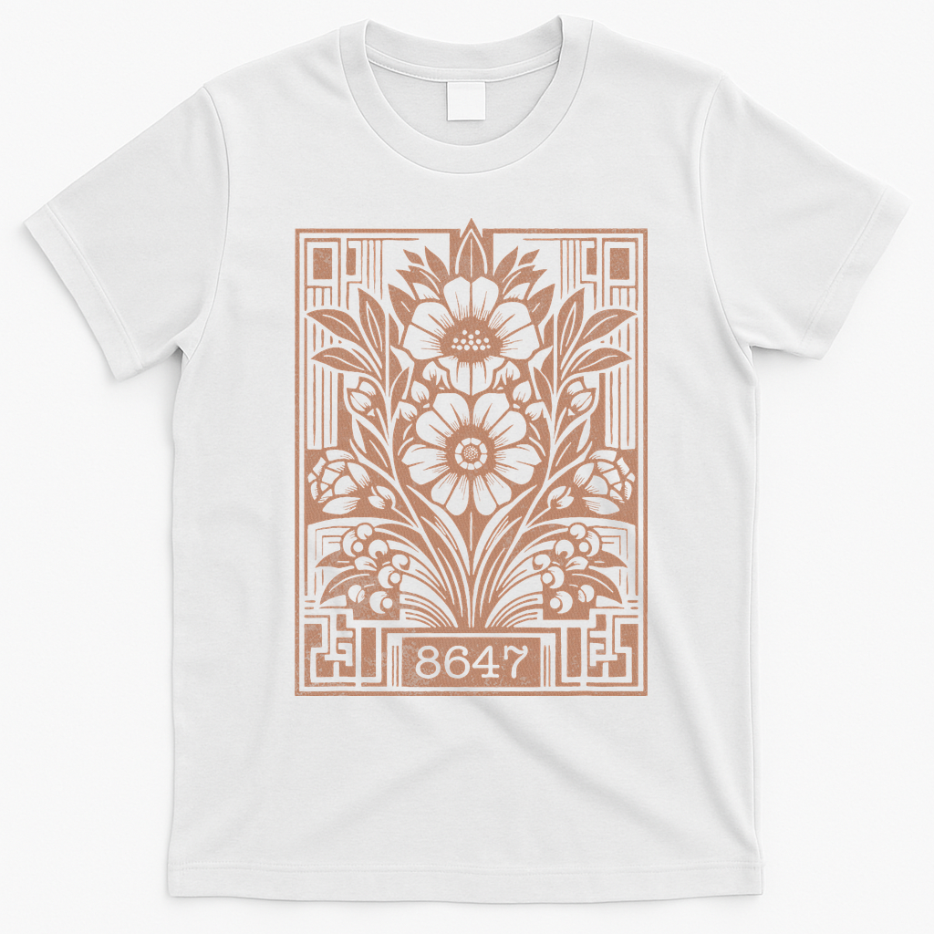 8647 Subtle Anti Trump Anti Maga 86 47 Floral T-Shirt - White