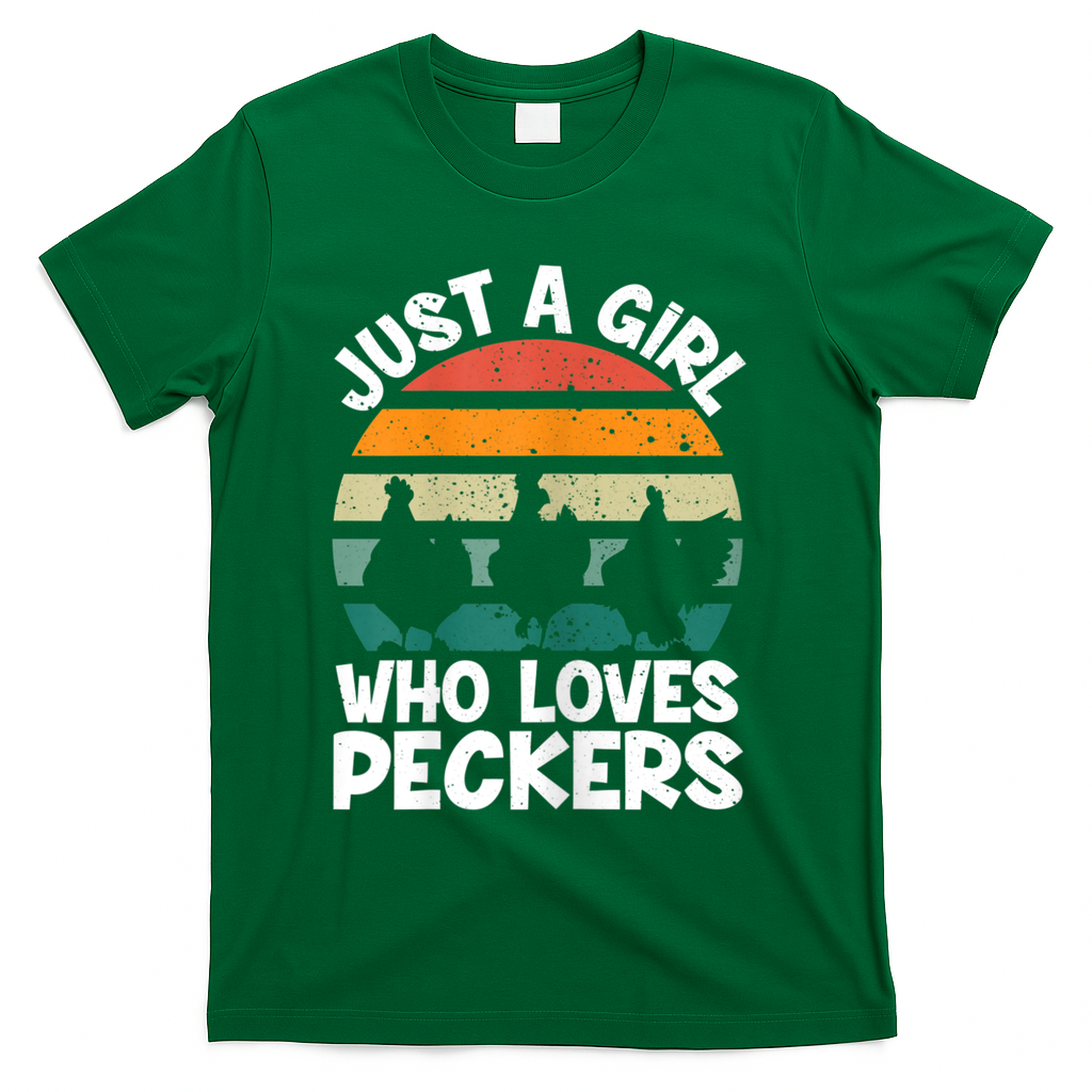 Womens Chicken Butt A Girl Who Loves Peckers Chicken T-Shirt