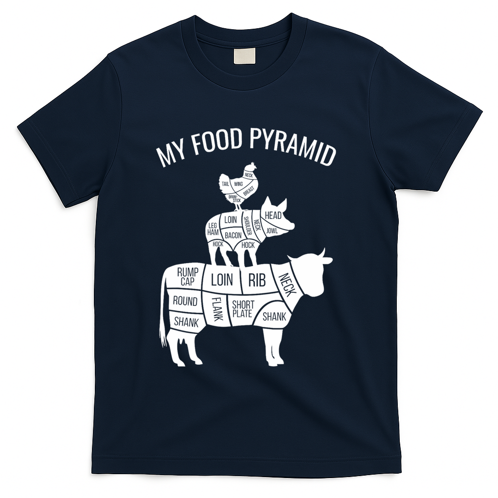My Food Pyramid Funny Carnivore Cow Pig Chicken T-Shirt