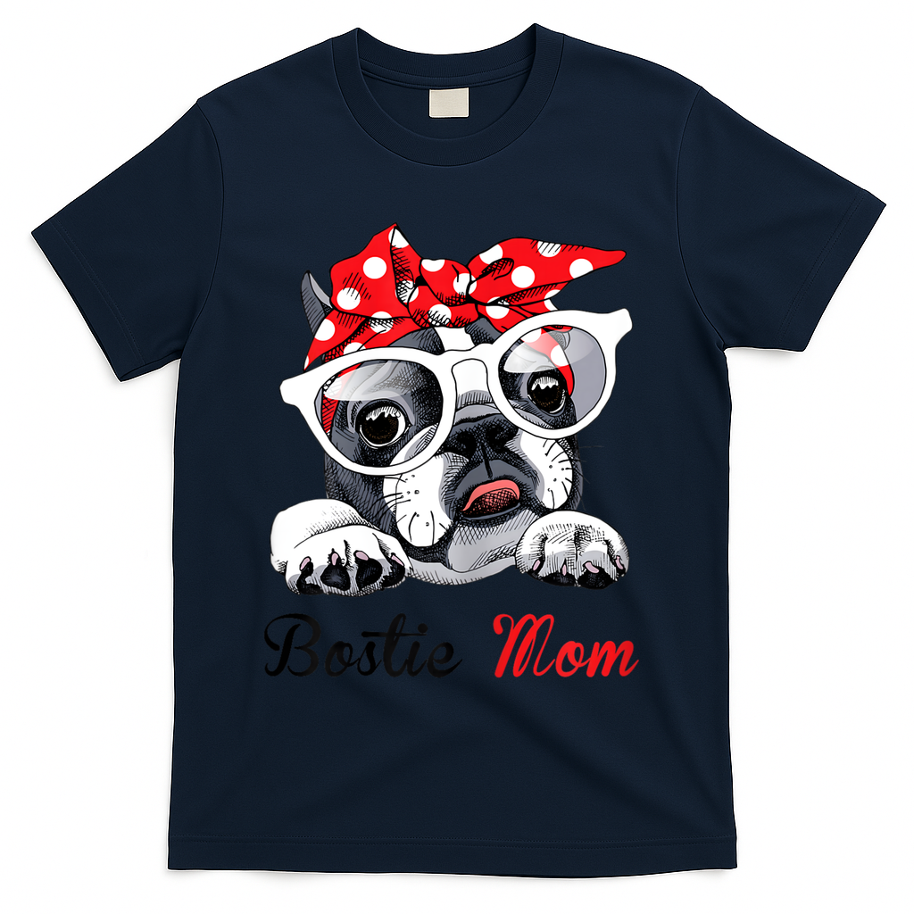 Funny Bostie Mom For Boston Terrier Dogs Lovers T-Shirt