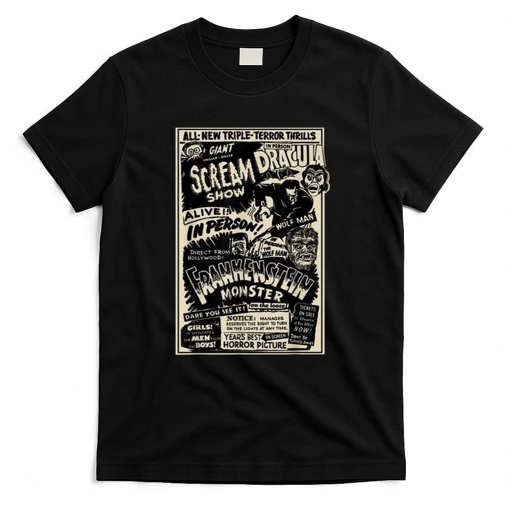 Halloween Shirt - Horror Movie Monster Mummy Dracula Werewolf Frankenstein T-Shirt