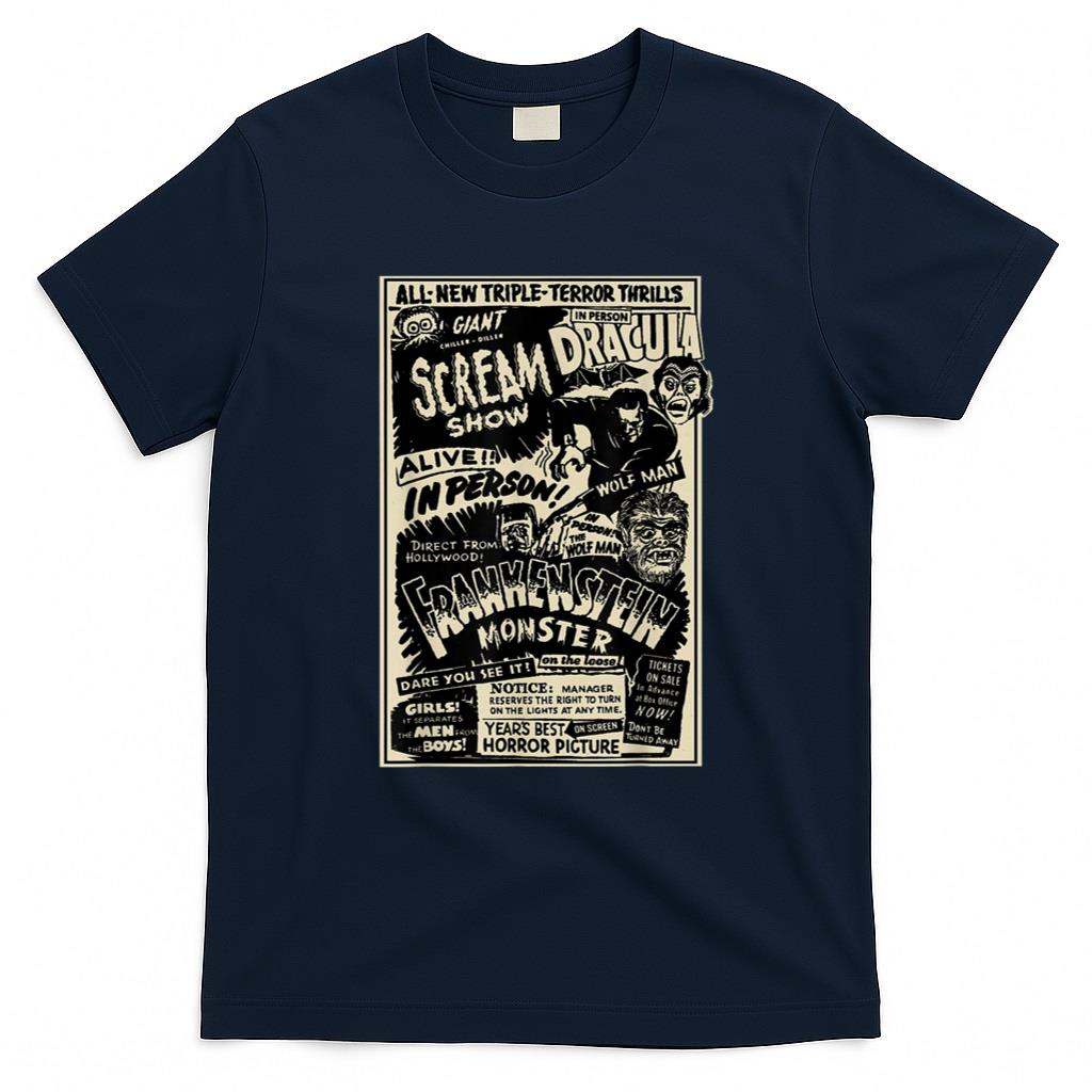 Halloween Shirt - Horror Movie Monster Mummy Dracula Werewolf Frankenstein T-Shirt
