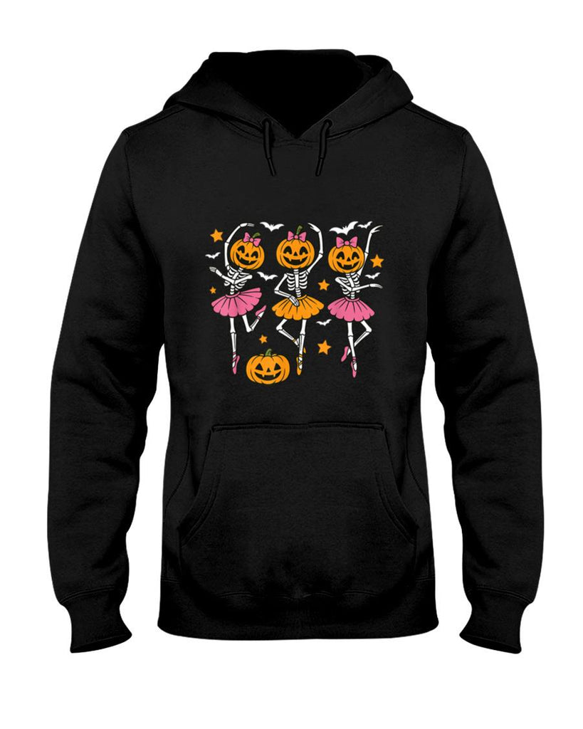 Halloween Shirt - Girls Halloween Ballet Skeleton Pumpkin Girls Skeleton Women T-Shirt