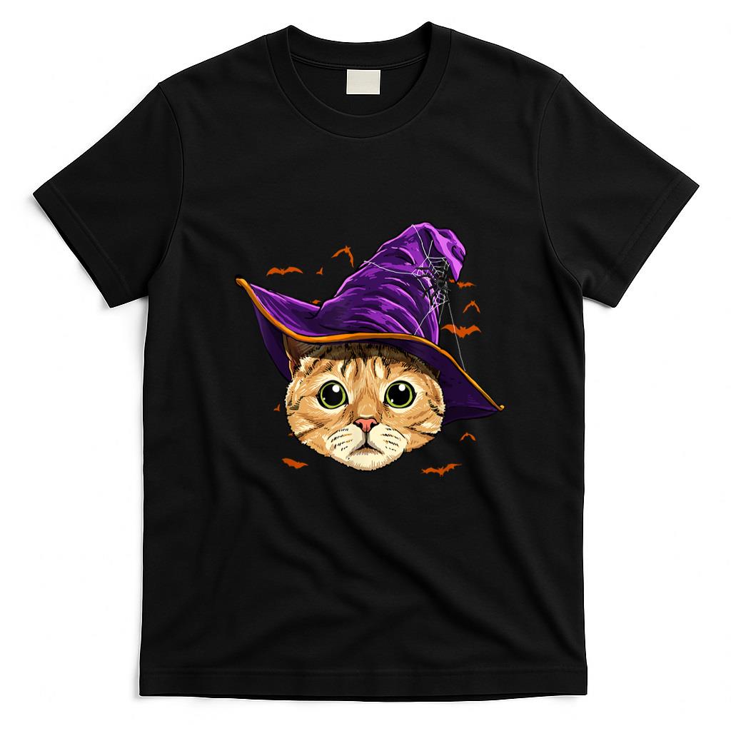 Pet Mom Halloween Shirt - Witch Cat Halloween Kitten Kitty Pet Cat Lover Cat Mom Dad T-Shirt
