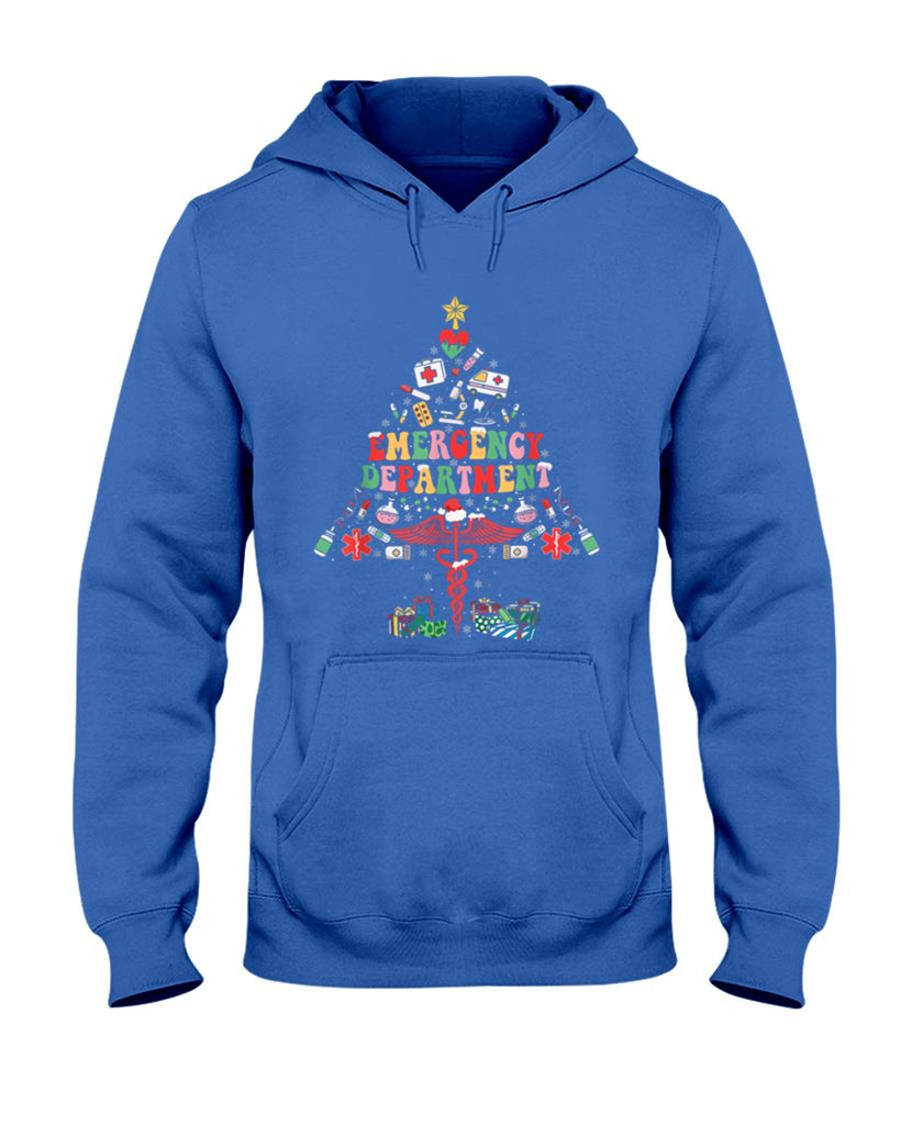 Retro Emergency Department Christmas Tree ER Crew Nurse Xmas T-Shirt